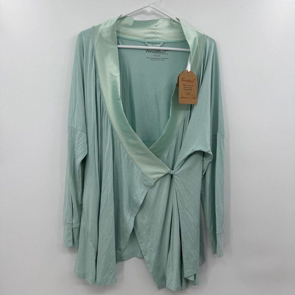 NWT FACEPLANT DREAMWEAR SWING JACKET AQUA MIST ONE SIZE